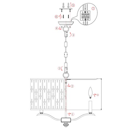 Wisząca lampa glamour Bele 69391 Endon kryształ czarny okrąg przezroczysty