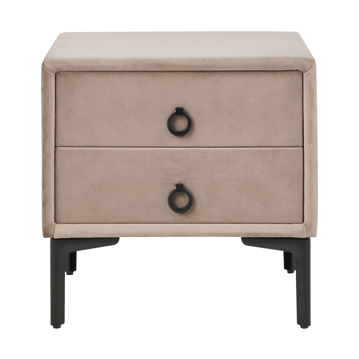 Szafka nocna welurowa szarobeżowa SEZANNE