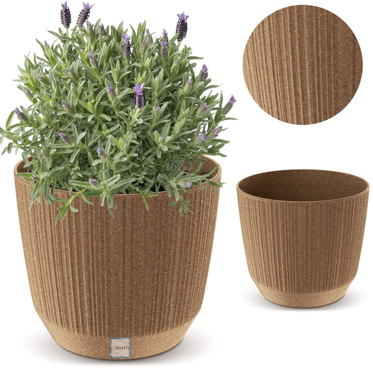 Doniczka Osłonka Domowa 16,8 Cm Ryfo Na Stół Parapet Do Domu Brązowa