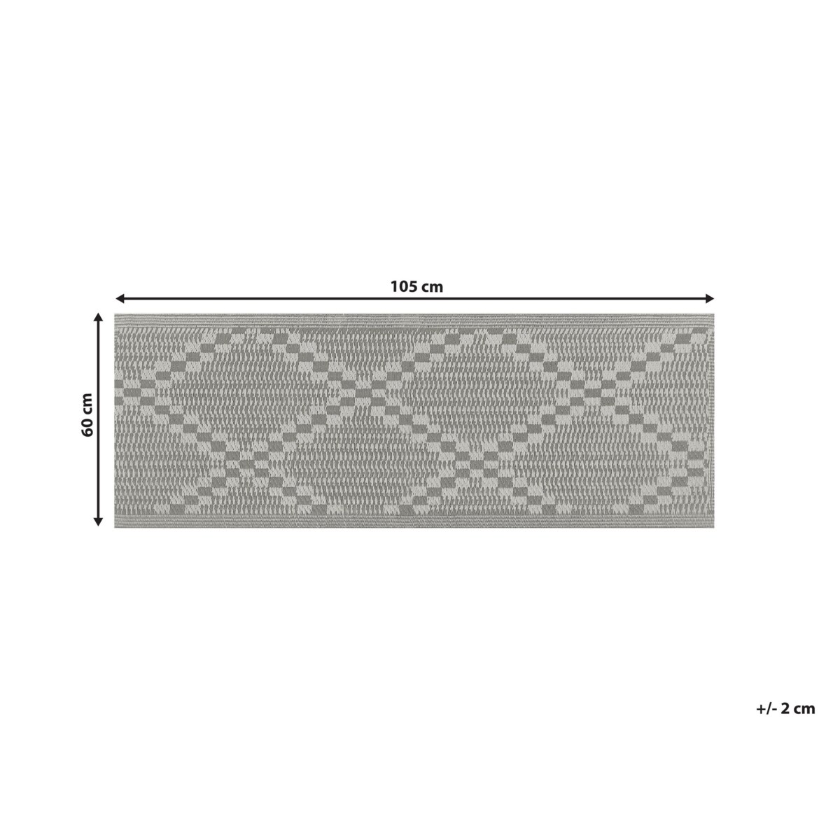 Dywan zewnętrzny 60 x 105 cm szary JALNA