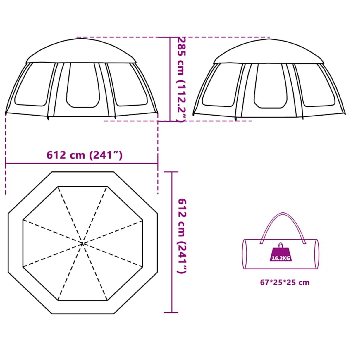 vidaXL Namiot basenowy z odpinanym tropikiem i ścianami z siatki