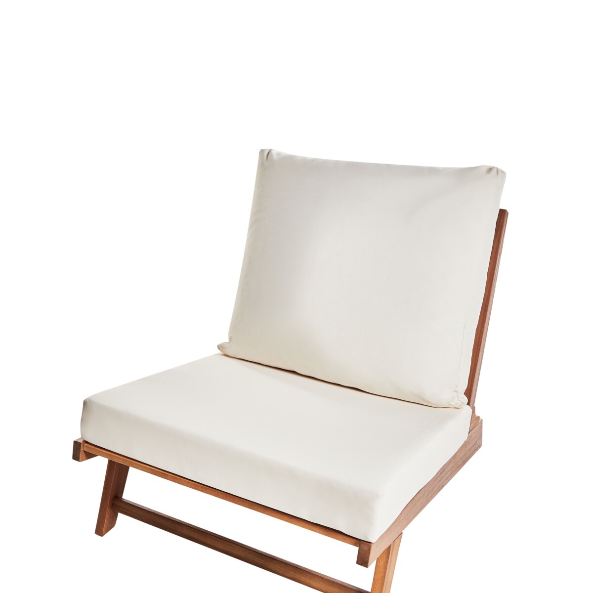 Zestaw 2 krzeseł ogrodowych z poduszkami MICCIANO Drewno akacjowe Złamana biel