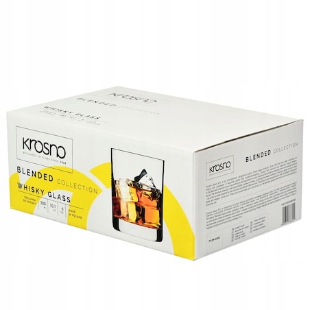 Krosno 6 x Szklanki do Whisky Blended 300 ml Klasyczne Proste Zestaw Prezent