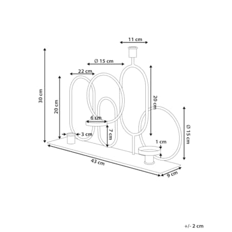 Świecznik COBH Metal 30 cm Czarny