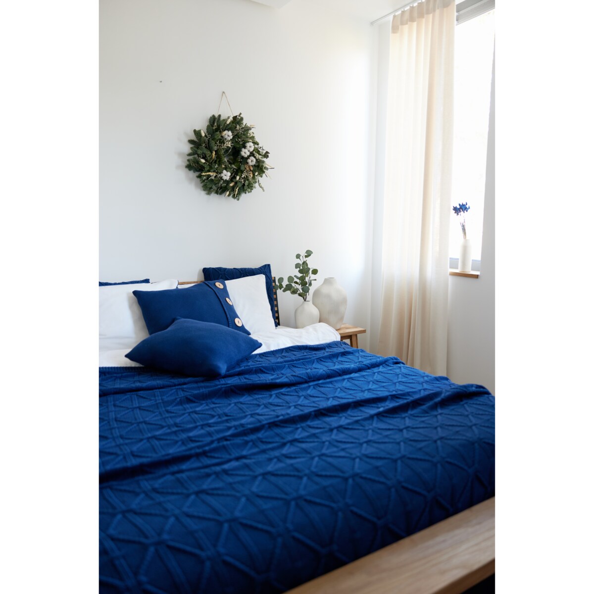 Narzuta brytyjska granatowa, 220 x 240 cm, La Manta