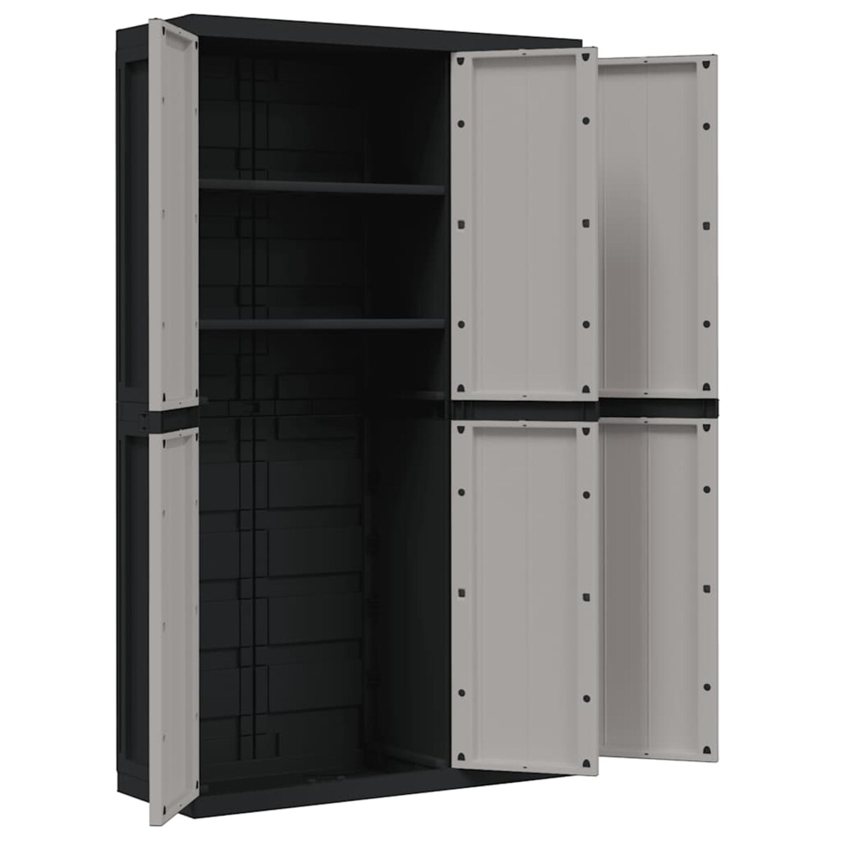 vidaXL Szafka ogrodowa, szaro-czarna, 97x37x165 cm, PP