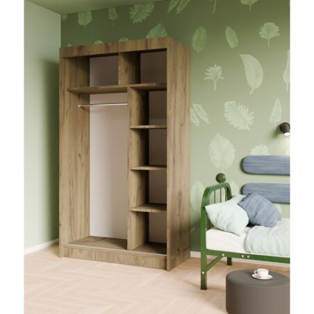 Szafa ryflowana, przesuwna 120-korpus craft zł.+front biały