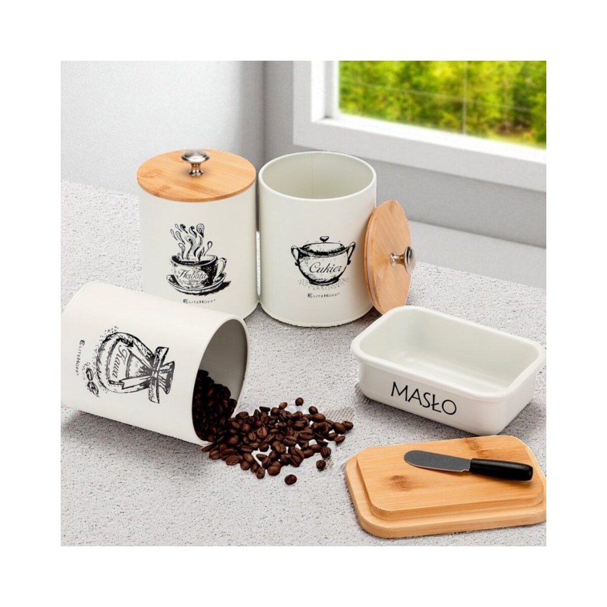 Elitehoff chlebak z zestawem pojemników i maselniczka 62307