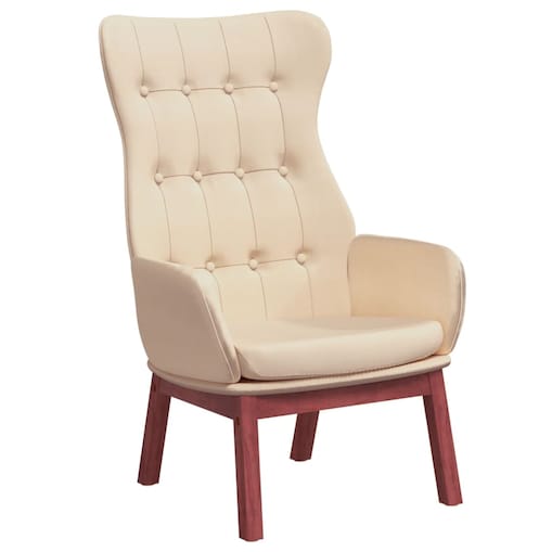 vidaXL Fotel wypoczynkowy, kremowy, obity tkaniną