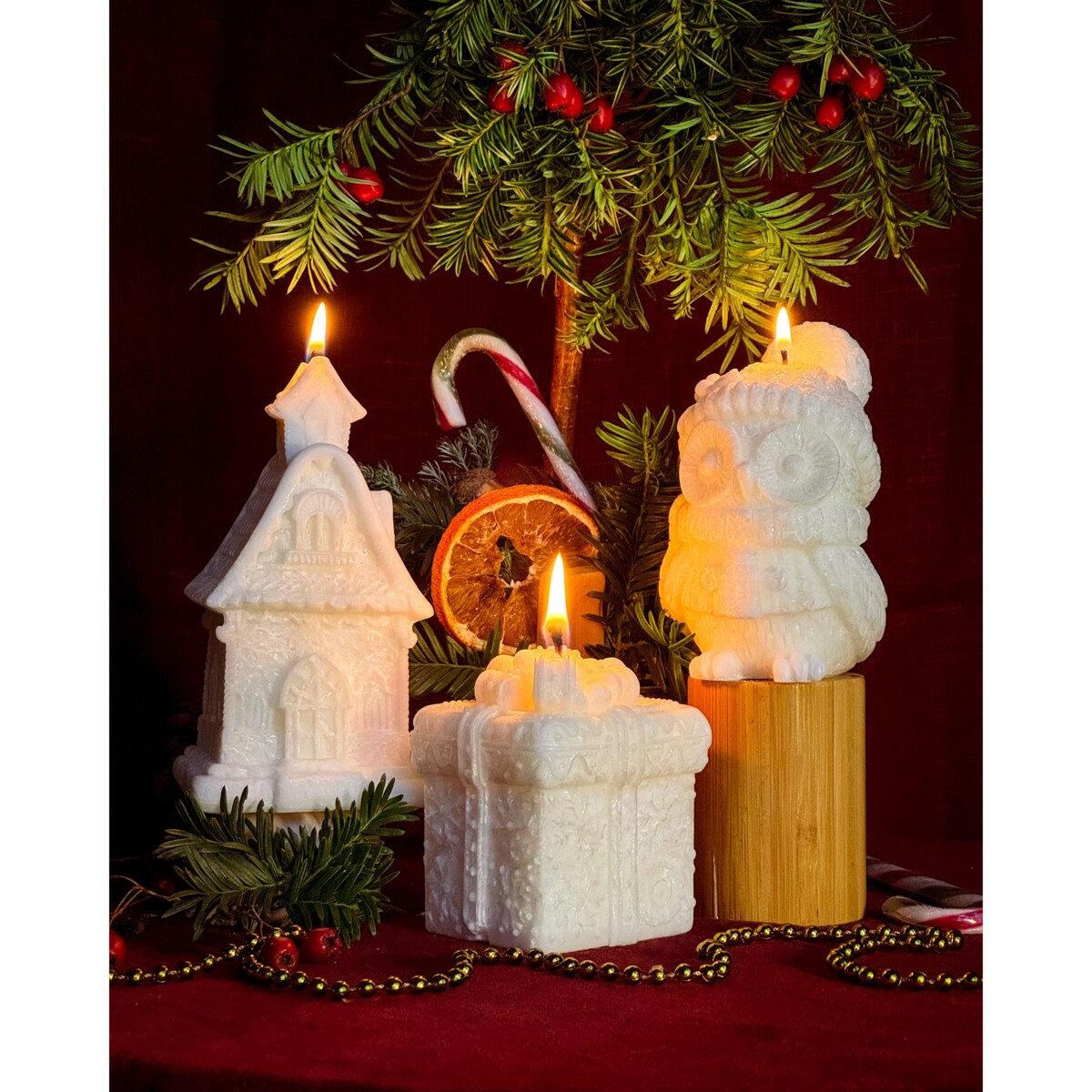 VERKOI Świeca Ozdobna Christmas Prezent