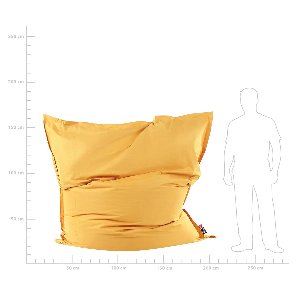 Fotel worek 600 L FUZZY 180 cm 230 cm Żółty