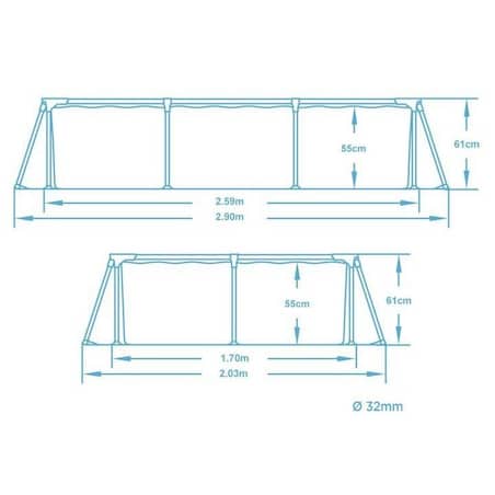 Basen ogrodowy stelażowy 259 x 170 x 61 cm Bestway 56403N