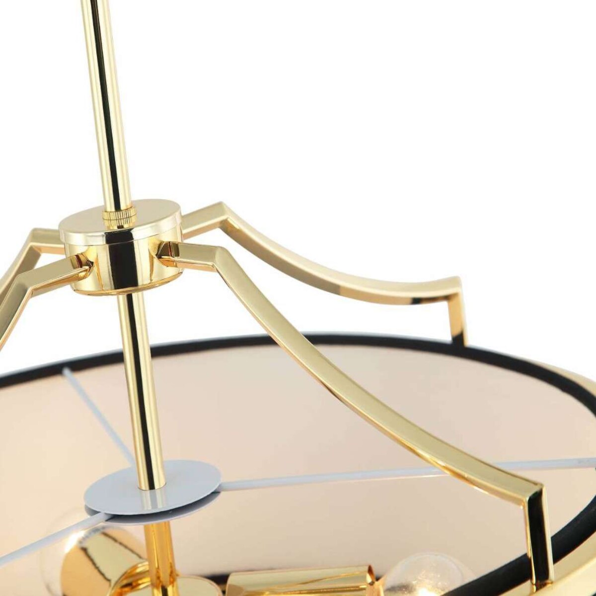 LAMPA okrągła Stanza Gold Nero S Orlicki Design wisząca OPRAWA abażurowa w stylu klasycznym czarna złota