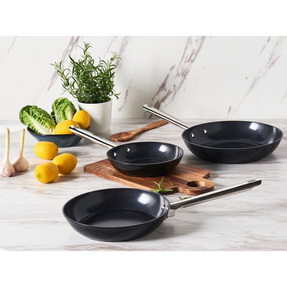 Zestaw 3 patelni ELITE PRO Czarny