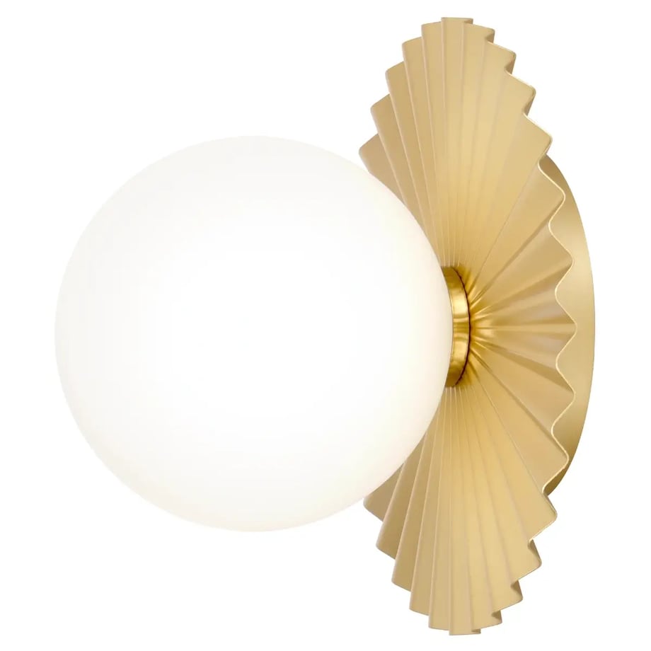 Ścienny kinkiet kula Marbella W01401AU Cosmolight muszla szkło złoty biały