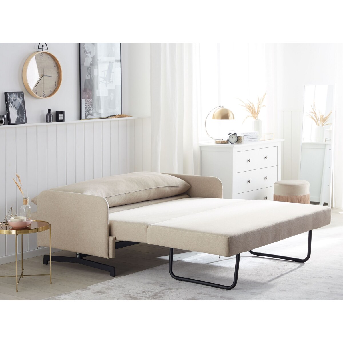 Sofa rozkładana beżowa BELFAST