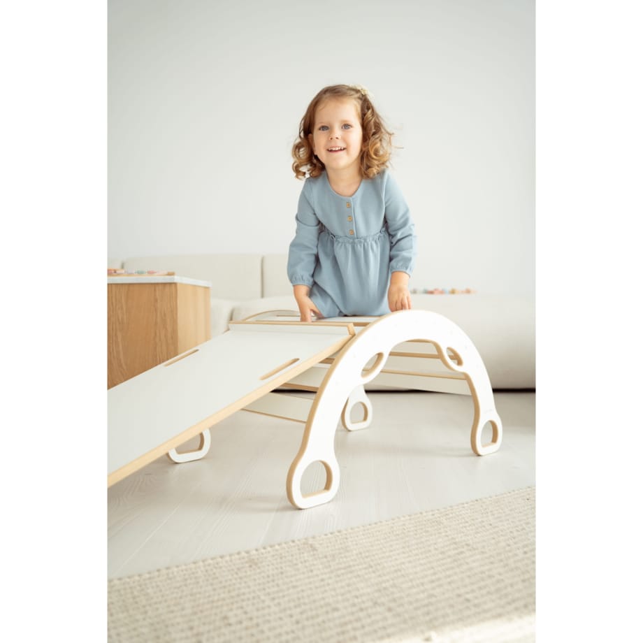 MAŁY bujak montessori z uchwytami + MAŁA zjeżdżalnia CHMURKI