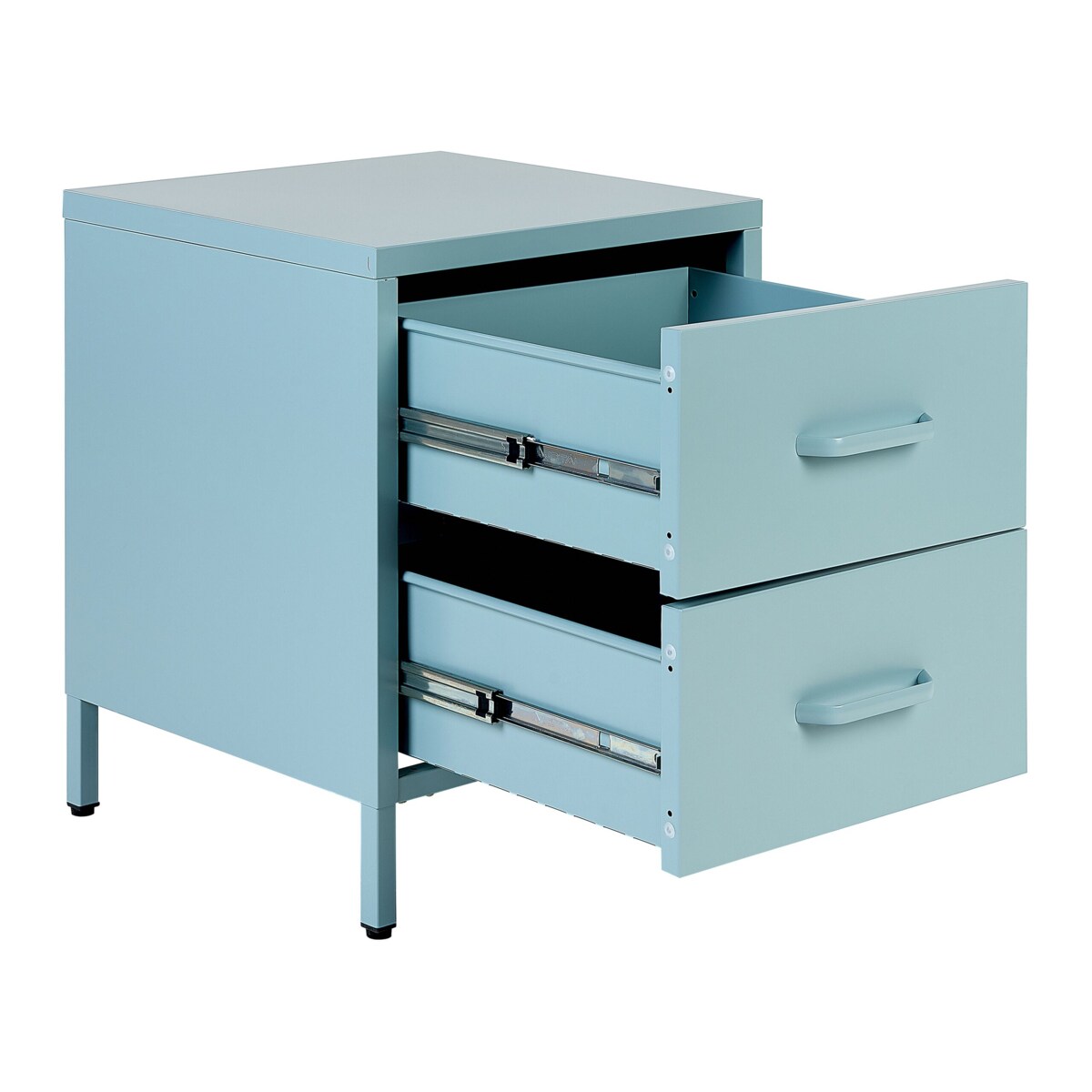 Szafka nocna metalowa jasnoniebieska MALAVI