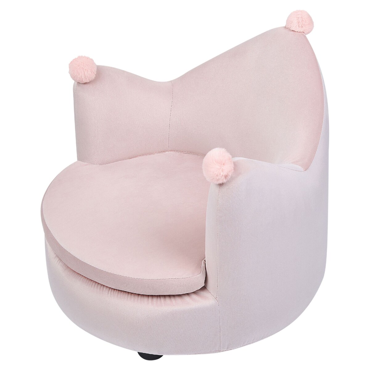 Fotel dziecięcy welurowy korona różowy VEGA