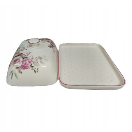 MASELNICZKA CERAMIKA na masło pojemnik w róże na prezent mama box jadalnia