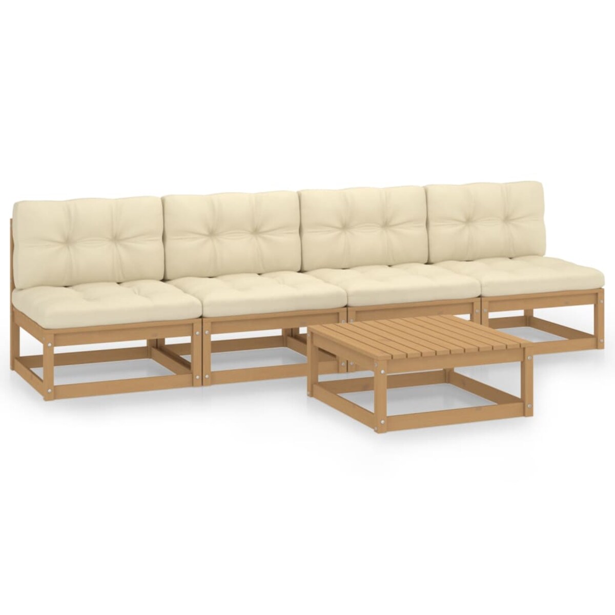 vidaXL 5-cz. zestaw wypoczynkowy do ogrodu, z poduszkami, lita sosna