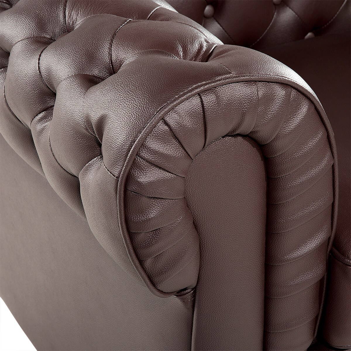 Fotel CHESTERFIELD Skóra naturalna Brązowy