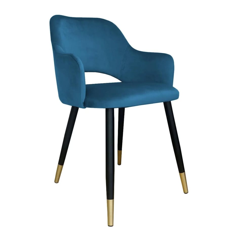 Krzesło NAPO VELVET GOLD ciemno niebieskie