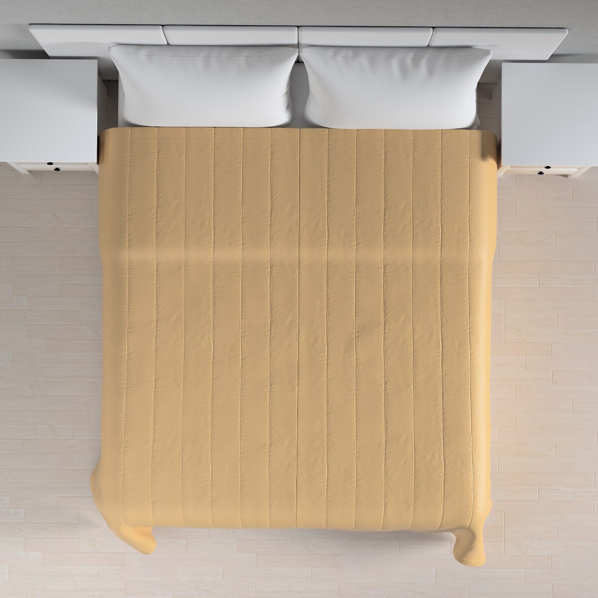 Narzuta pikowana w pasy 130x210 złoty z połyskiem