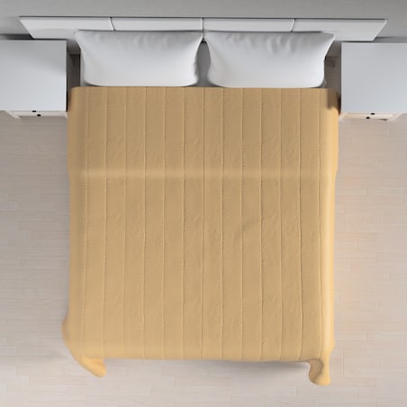 Narzuta pikowana w pasy 130x210 złoty z połyskiem