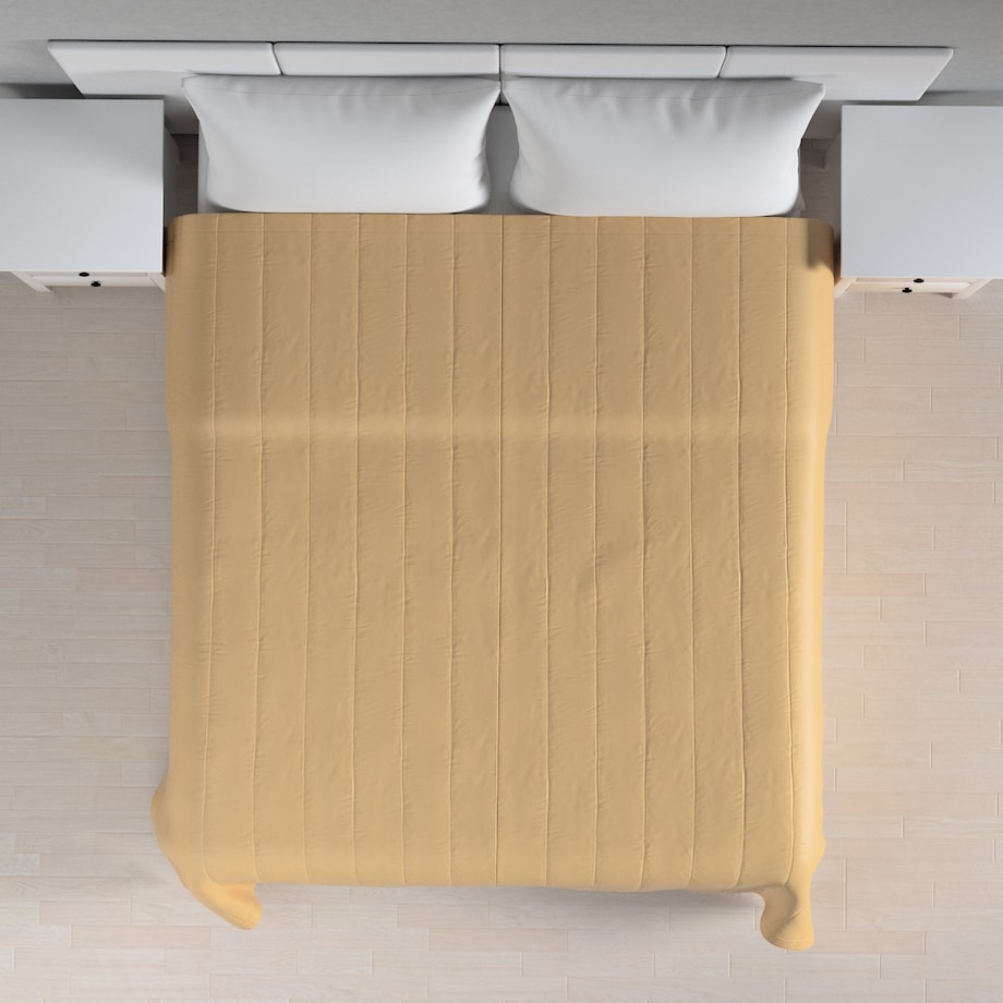 Narzuta pikowana w pasy 130x210 złoty z połyskiem