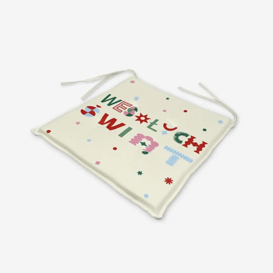 Poduszka świąteczna na krzesło - Wesołych świąt - napis