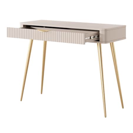 Toaletka, konsola do przedpokoju LENA beżowa + złote nogi