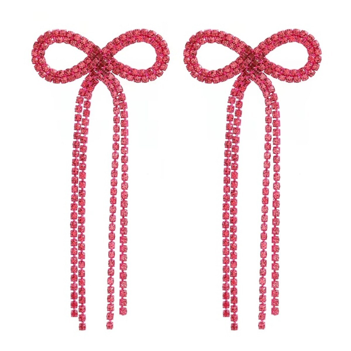 Różowe wizytowe długie kolczyki nitki cyrkoniowe błyszczą EFEKTOWNE