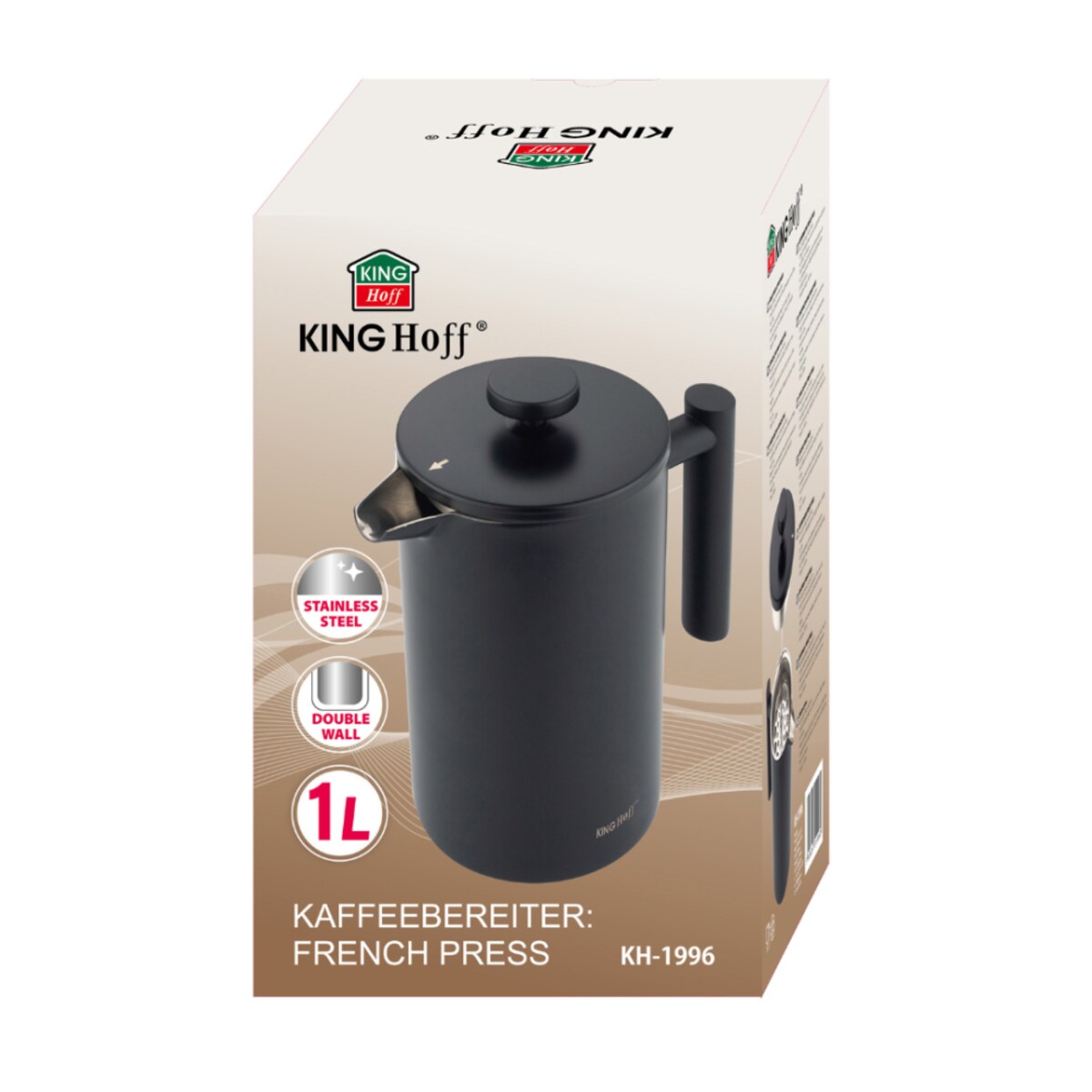 Kinghoff zaparzacz do herbaty kawy french press 1.0L KH1996