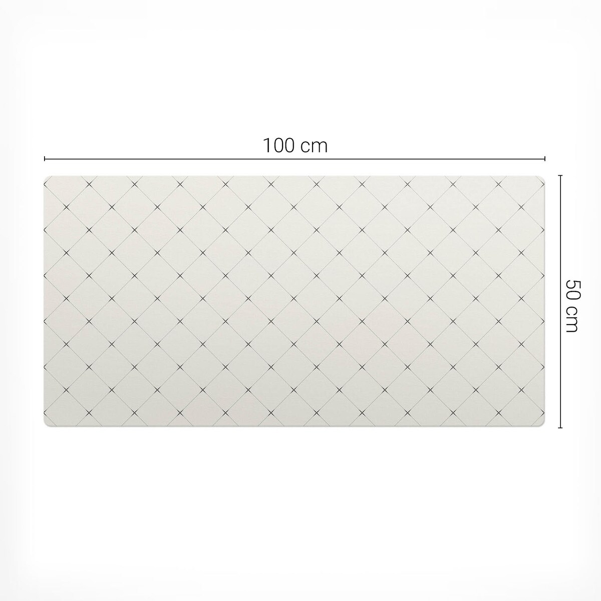 Kremowa mata na biurko Siatka rombów, 100x50 cm