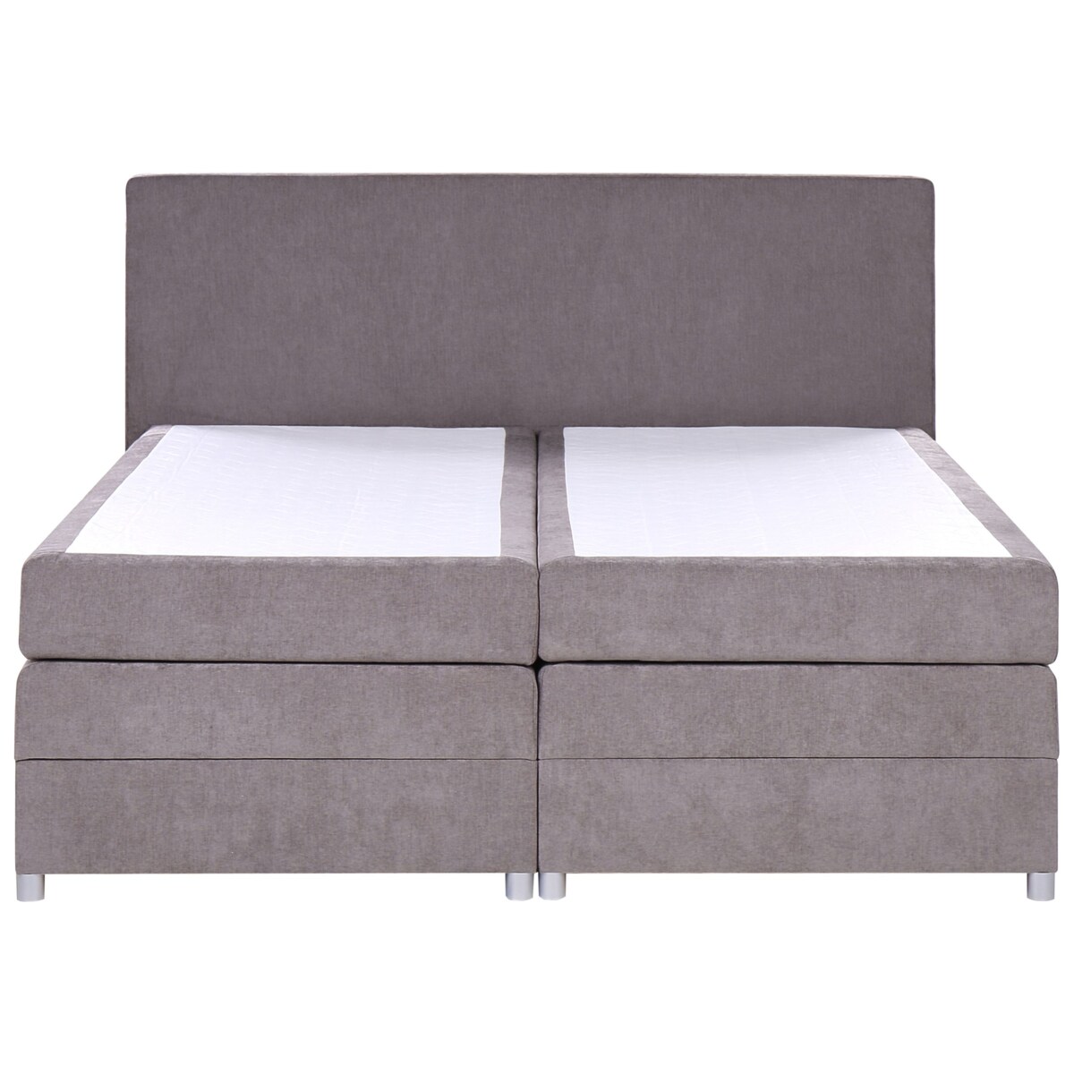 Łóżko kontynentalne z pojemnikami 180 x 200 cm beżowoszare MINISTER