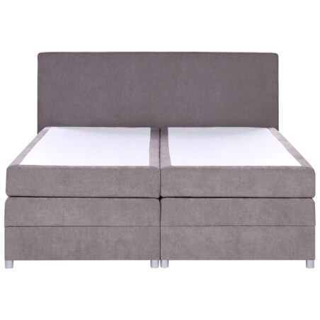 Łóżko kontynentalne z pojemnikami 180 x 200 cm beżowoszare MINISTER