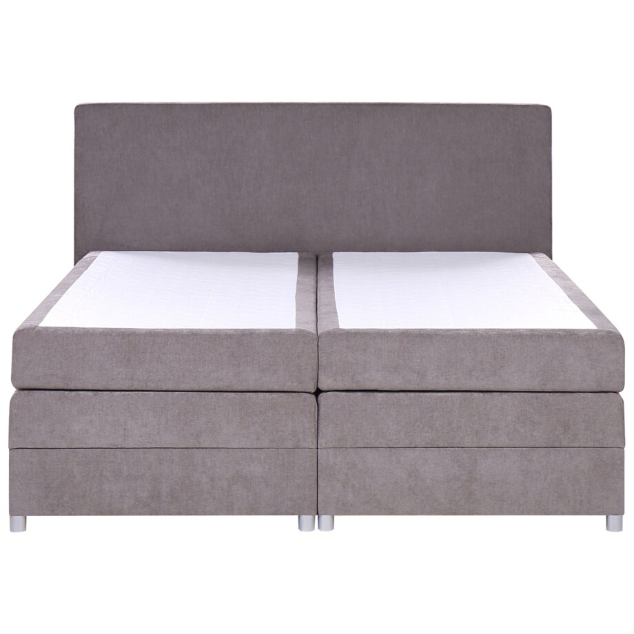 Łóżko kontynentalne z pojemnikami 180 x 200 cm beżowoszare MINISTER