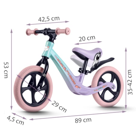 Rowerek biegowy dla dzieci magnesium Ricokids miętowo-różowy Funnu 760504