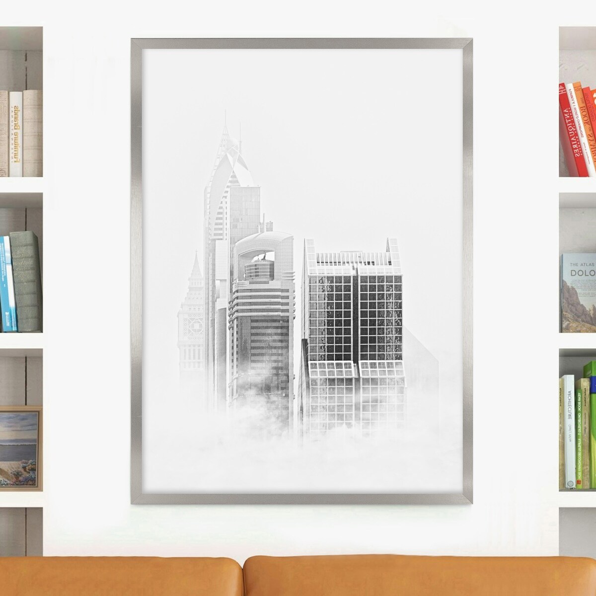 Srebrna ramka na zdjęcia 60x80 cm rama MDF ramki do zdjęć 80x60 cm srebrny FRAMAI®