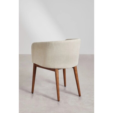 Krzesło z podłokietnikami, kremowy, ciemne nóżki, Burnia