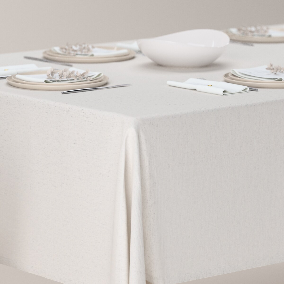 Obrus prostokątny 130 x 130 cm beżowy melanż