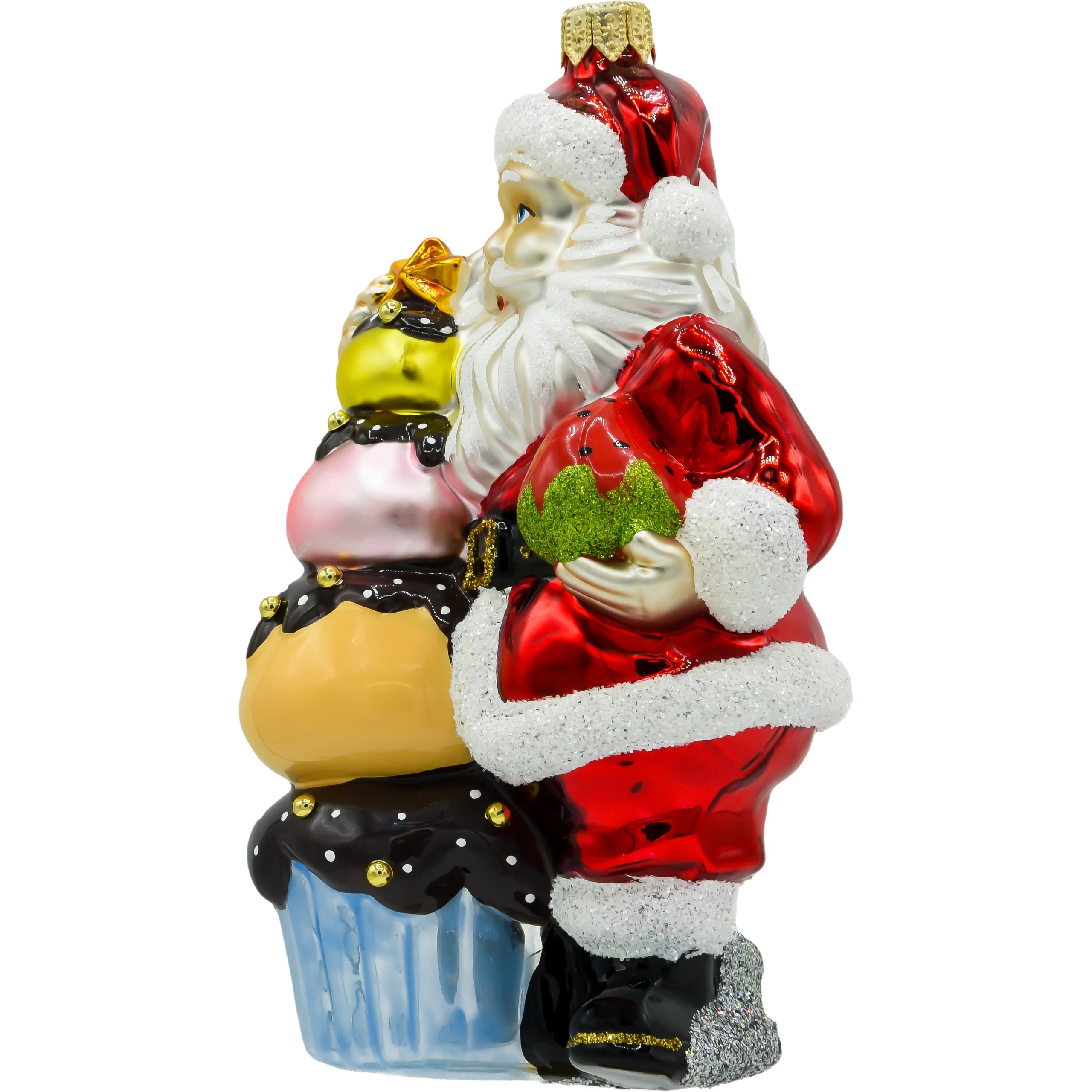 Bombka choinkowa - Święty Mikołaj z babeczkami