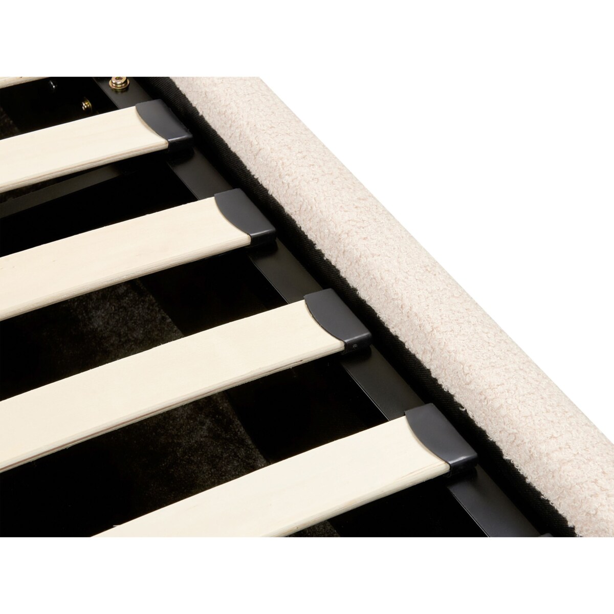 Łóżko z pojemnikiem Boucle ANET 90 x 200 cm Beżowy