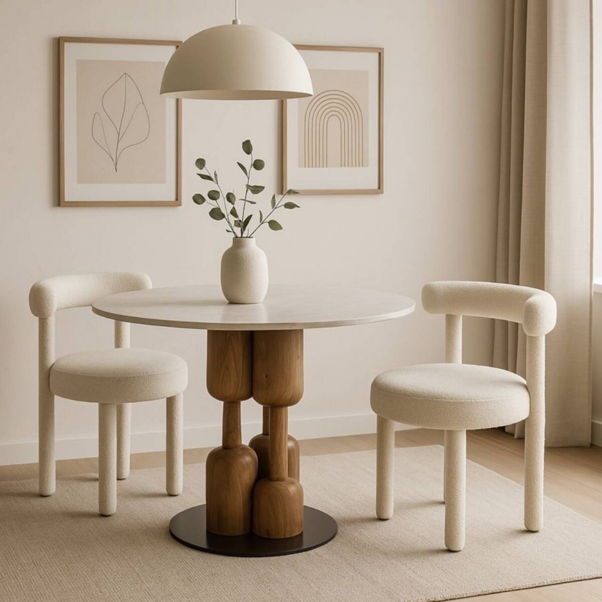 Okrągły stół z marmurowym blatem Ø106 cm MIRABEL