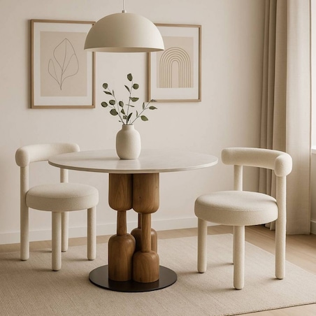 Okrągły stół z marmurowym blatem Ø106 cm MIRABEL