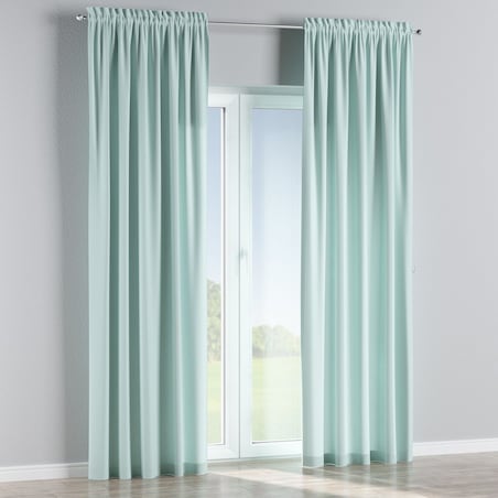 Zasłona na kanale z grzywką 1 szt. 130x245 pastelowy błękit