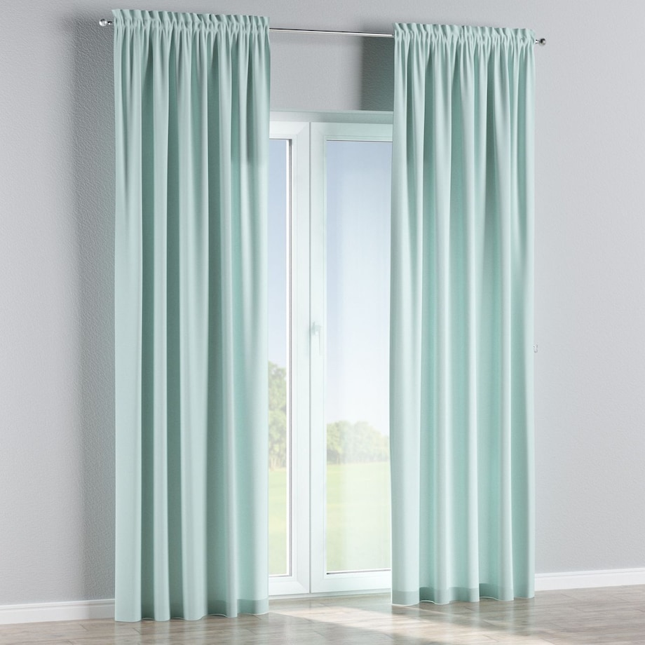 Zasłona na kanale z grzywką 1 szt. 130x245 pastelowy błękit