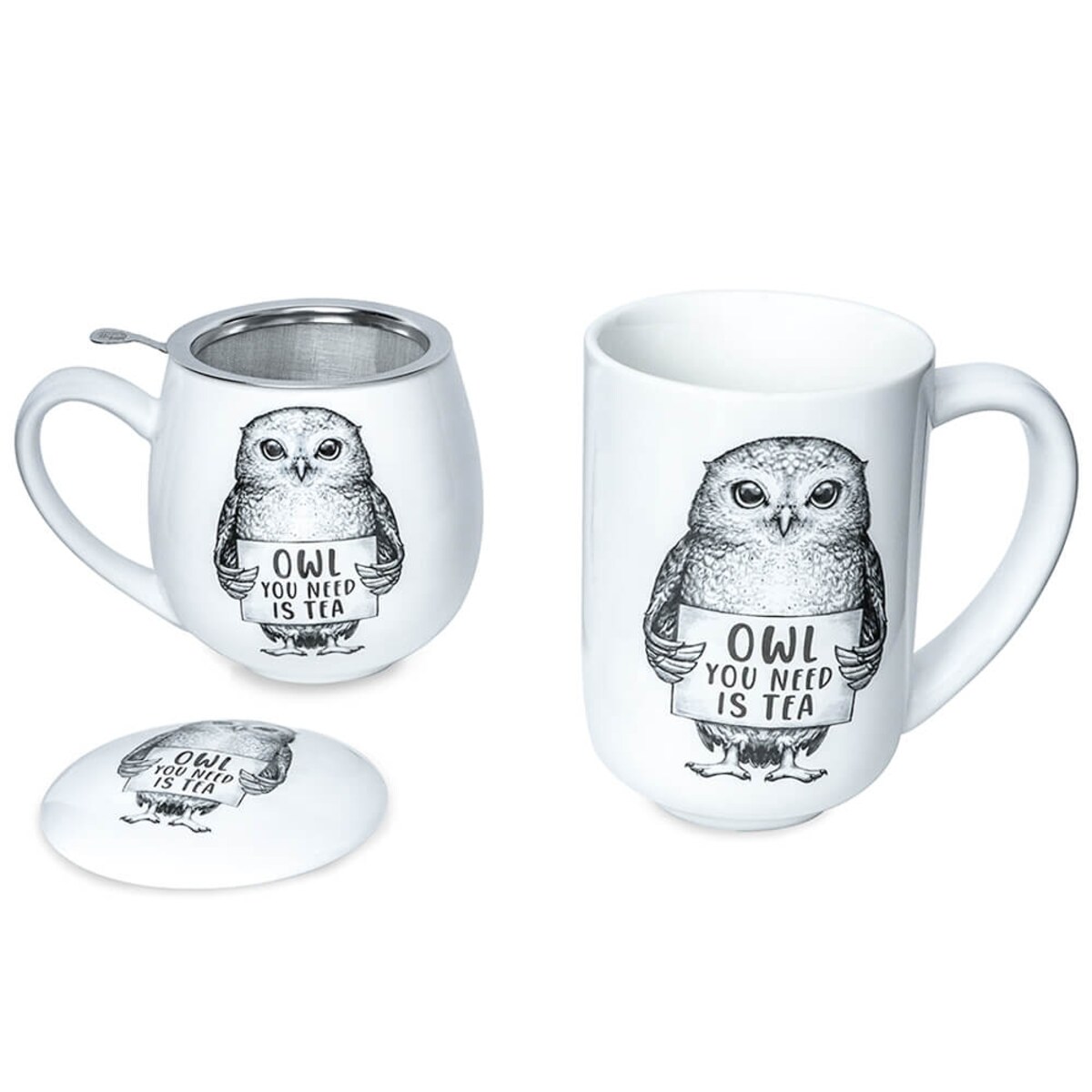 Kubek sowa- idealny zestaw do parzenia herbaty, piekny prezent dla mamy, taty, babci, dziadka, niej i niego, teściowej 400ml