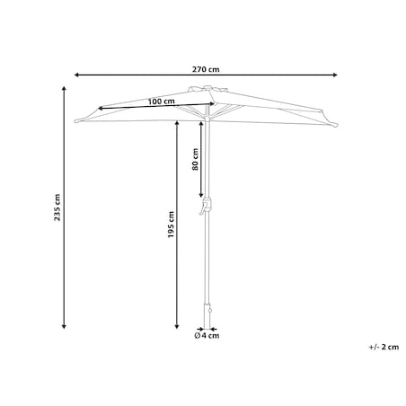 Parasol półokrągły 270 cm GALATI Zielony